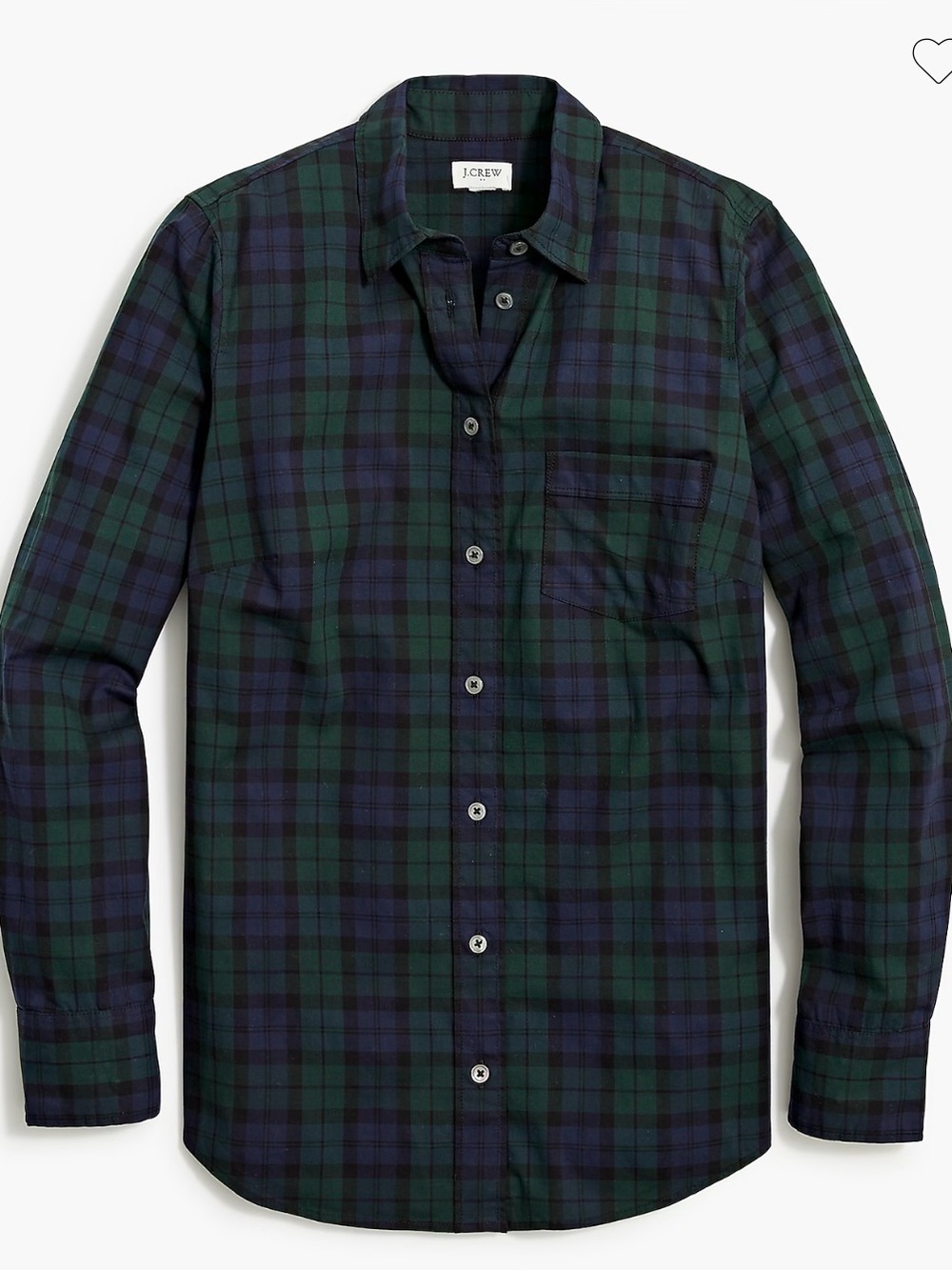 J Crew XL Black Watch Plaid Cotton Poplin Shirt in Signature Fit